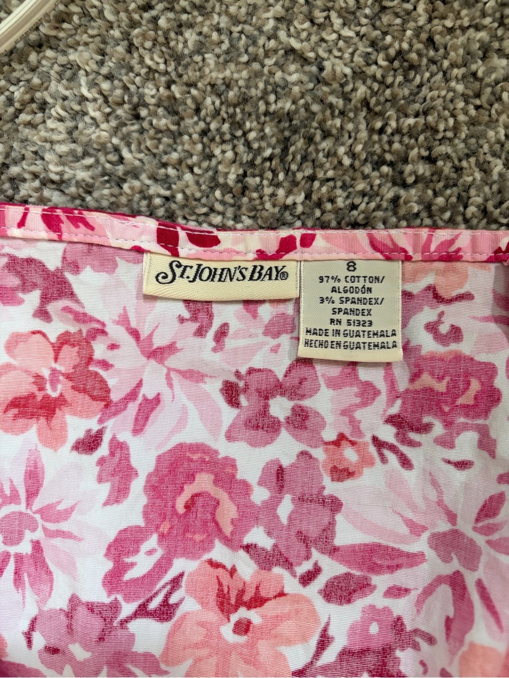 St. John's Bay Skirt Cotton A-Line Pink Floral Knee Length Y2K VTG Garden Midi - Picture 8 of 11